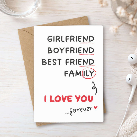 Klappkarte I Love You forever mit Kraftumschlag – Vorderseite – KuschelICH