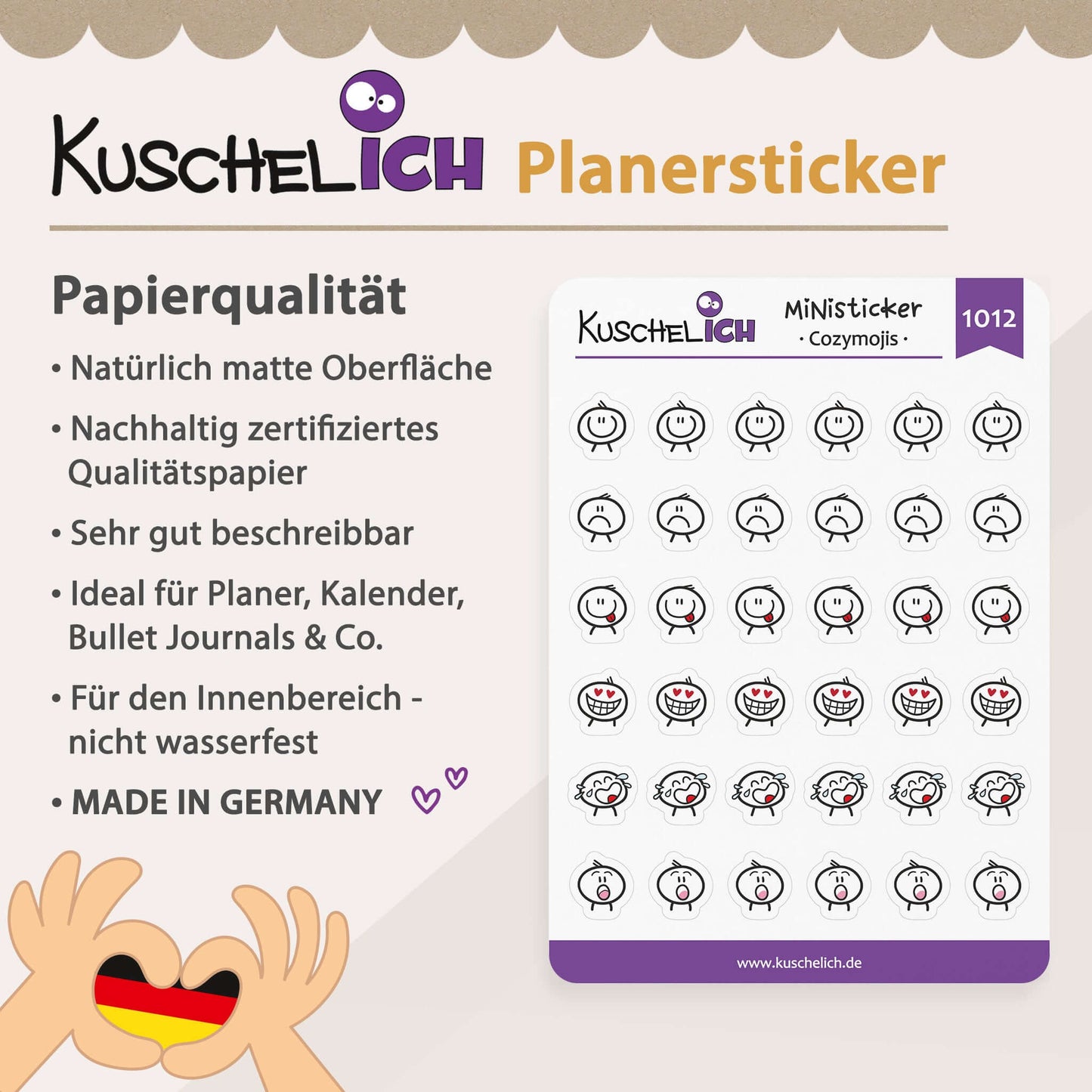 Qualitätsmerkmale Aufkleber Bulletjournal, Terminkalender, Planer