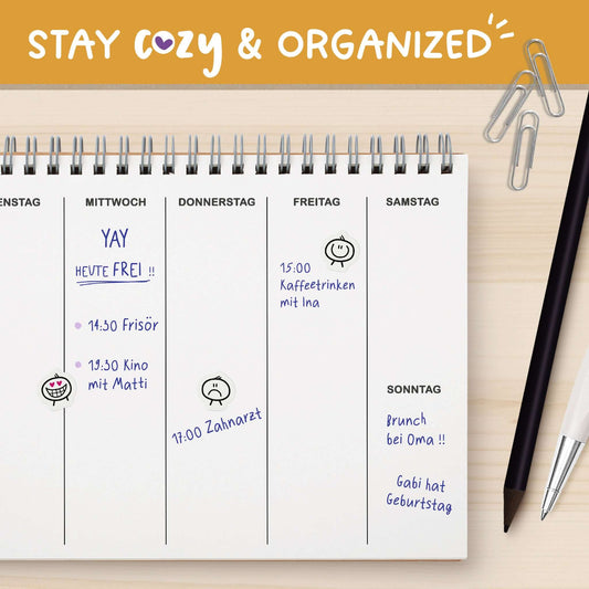 Anwendungsbeispiel für Aufkleber Terminplaner, Bulletjournal, Kalender