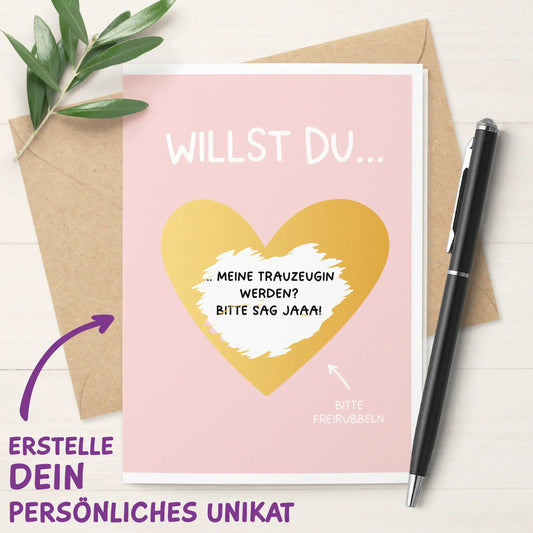 Rubbelkarte "Willst Du..." personalisierbar