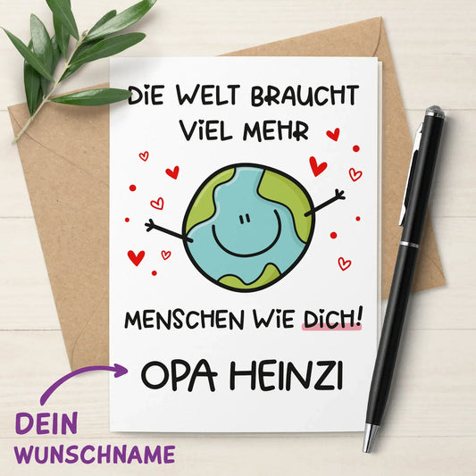 Klappkarte "Mehr Menschen wie Dich!" - personalisierbar