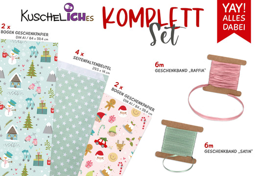 Geschenkpapier für Weihnachten "Santa & Friends" Verpackungsset