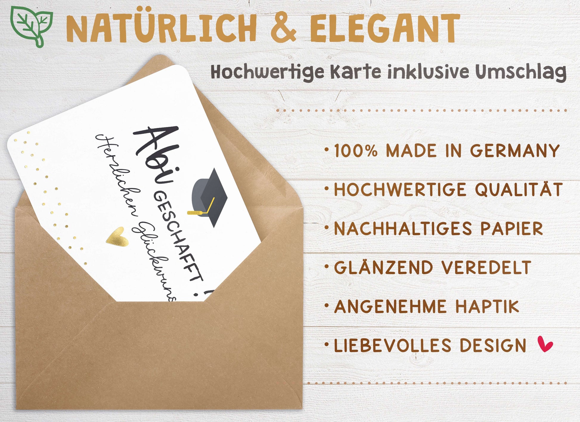 Karte Abitur bestanden Qualitätsmerkmale Made in Germany