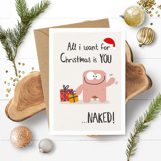 Grußkarte "All I want for Christmas" lustig