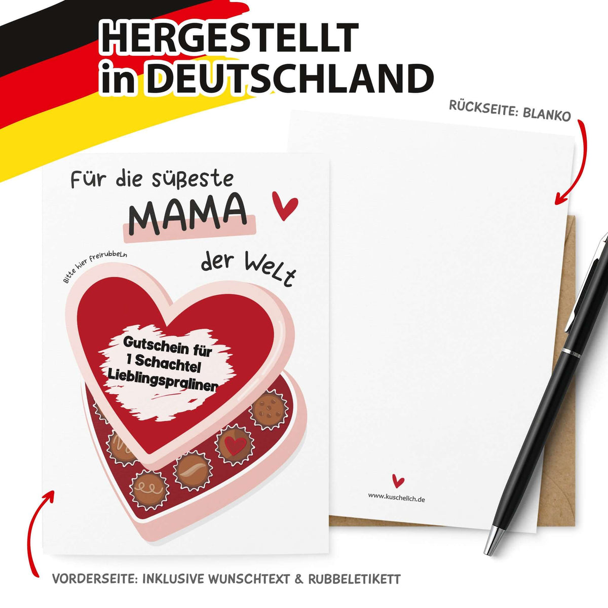 Ansicht Rubbelkarte Mama mit Rubbelaufkleber