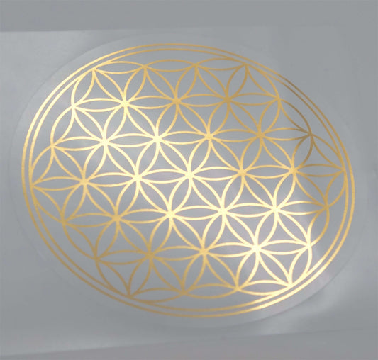 Blume des Lebens Aufkleber gold
