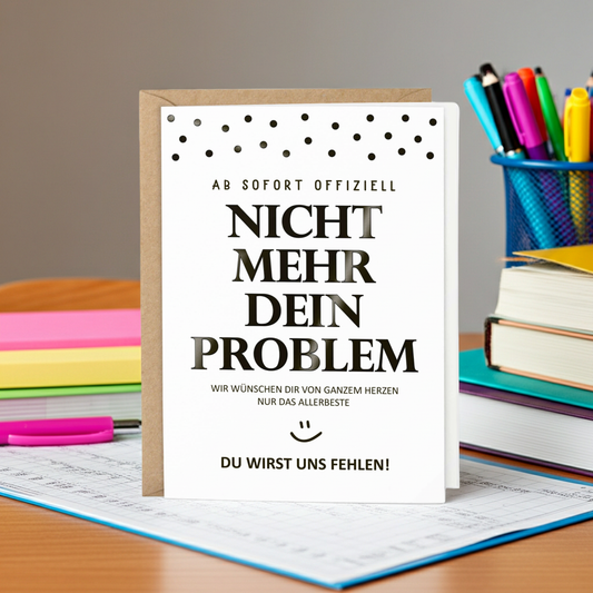 Abschiedskarte Kollege – Nicht mehr dein Problem