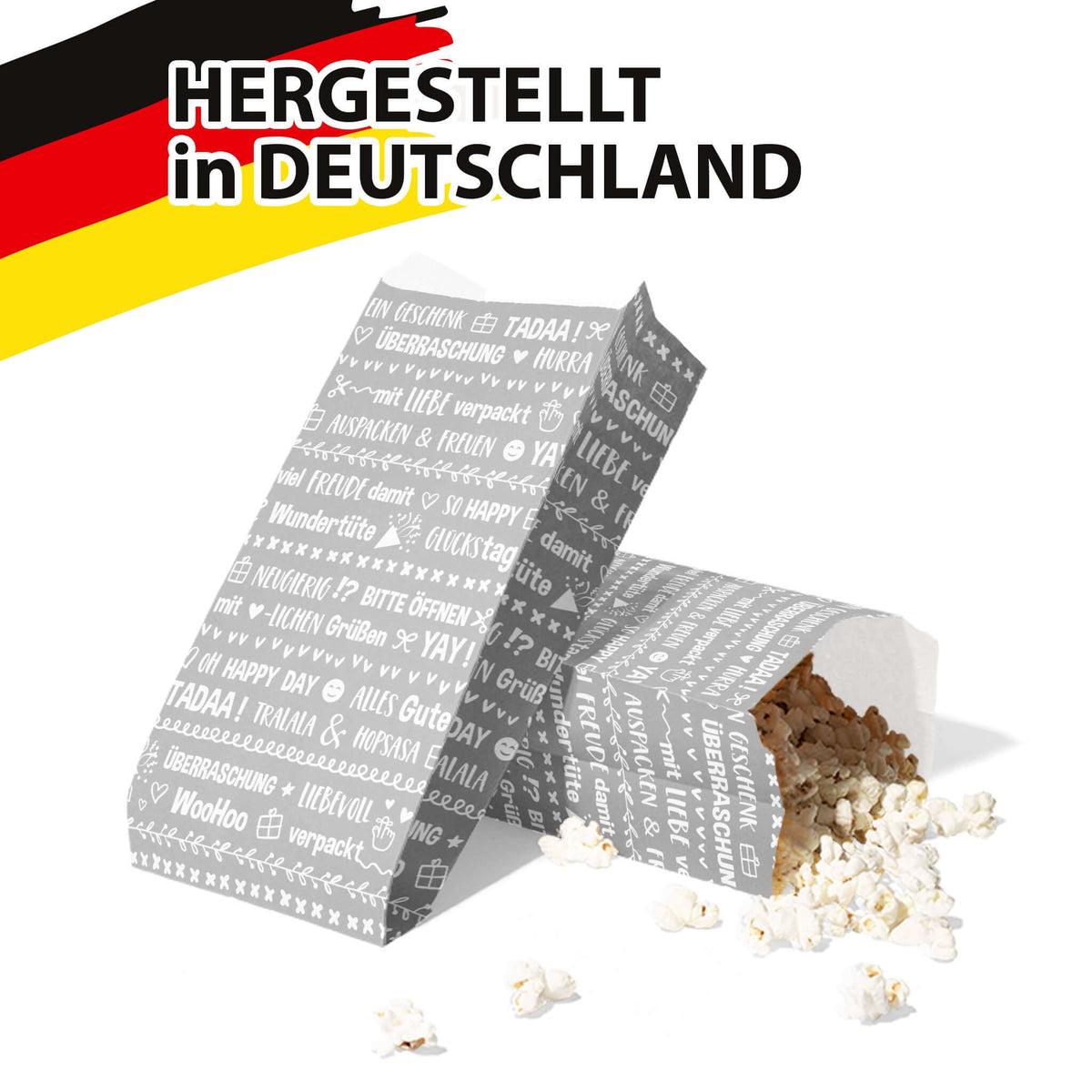Geschenktüte Papiertüte Verpackungstüte grau Made in Germany