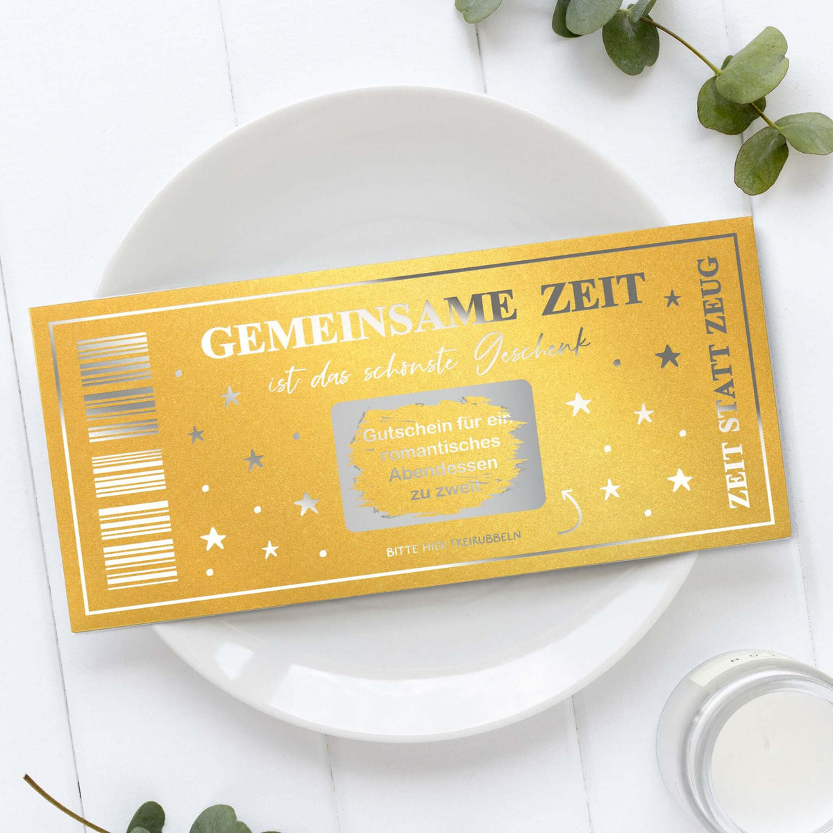 Personalisierbare Rubbelkarte „Gemeinsame Zeit“ mit Folierung