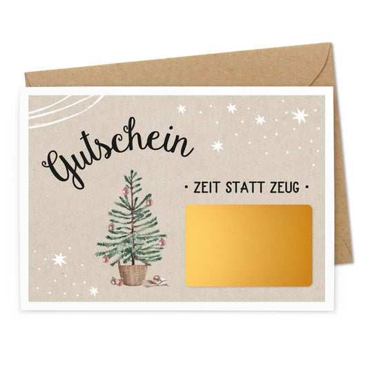 Rubbelkarte "Zeit statt Zeug"