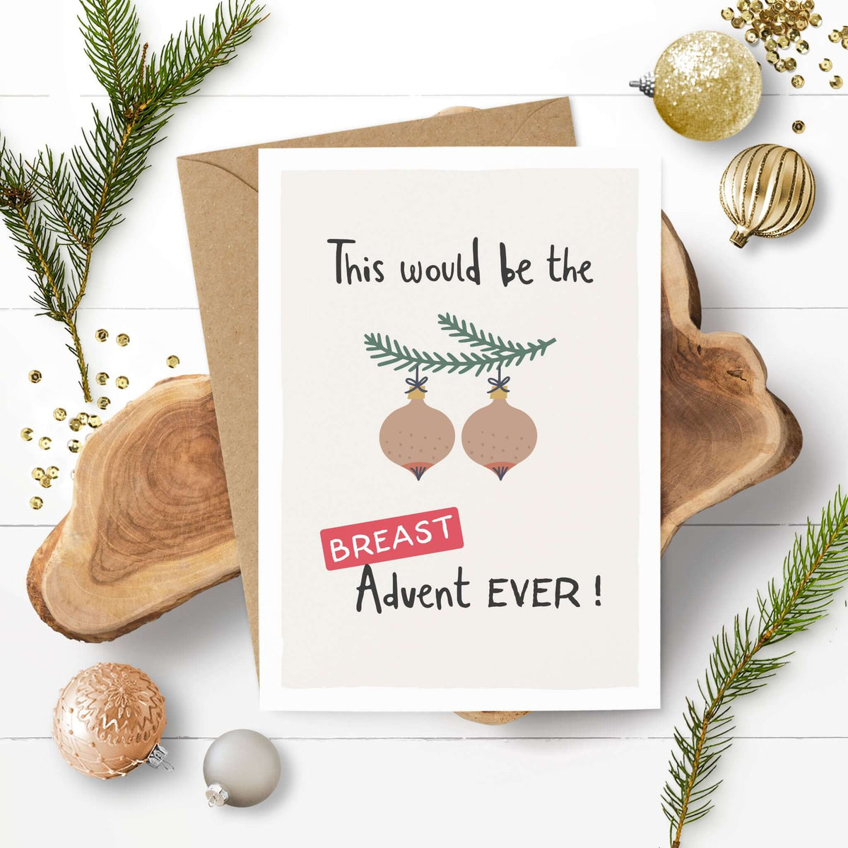 Karte "Breast Advent" Beispiel mit Dekoration