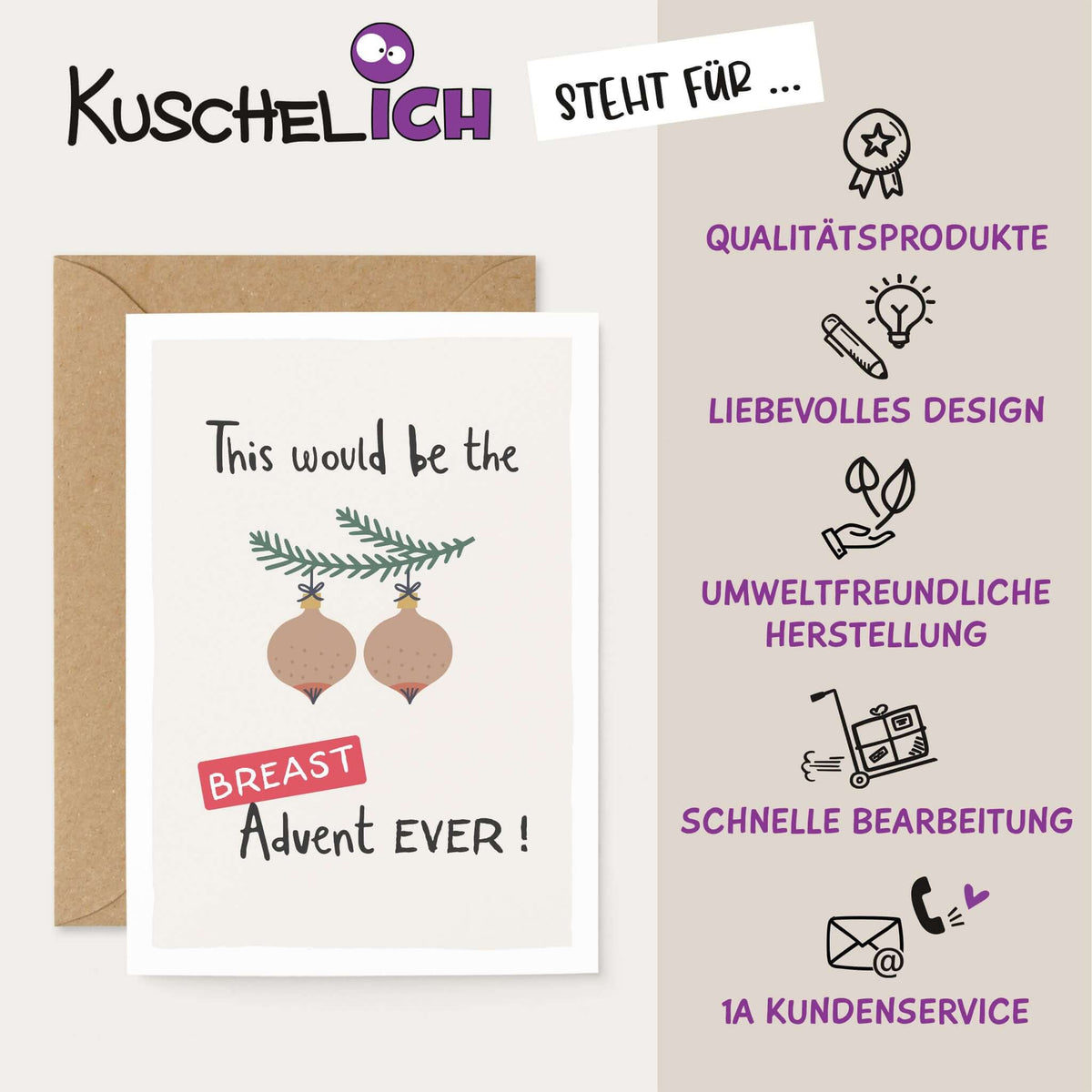Karte "Breast Advent" Qualitätsmerkmale