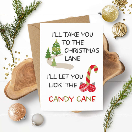 Karte "Candy Cane" witzige Postkarte Adventszeit