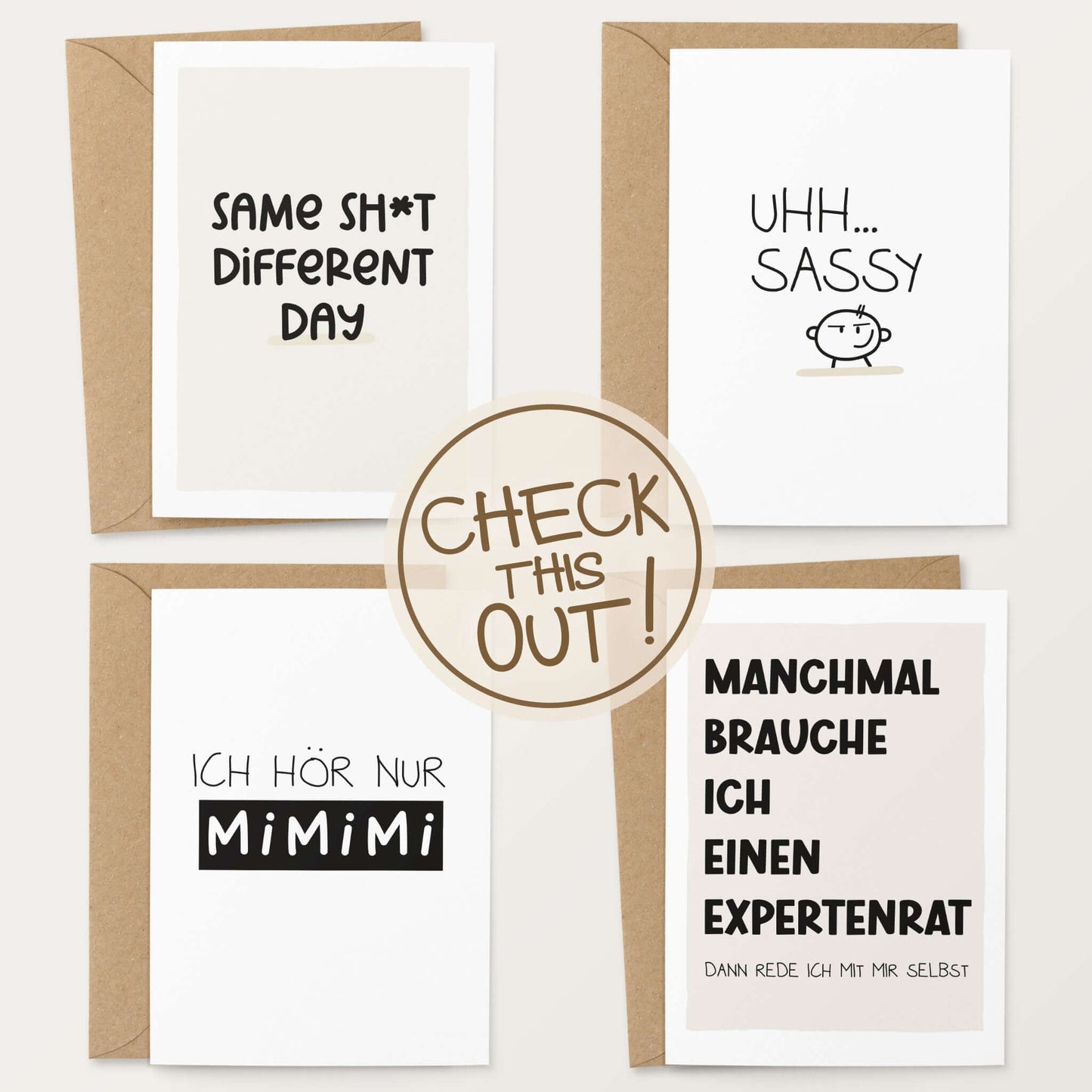 Karten mit lustigen Sprüchen online kaufen