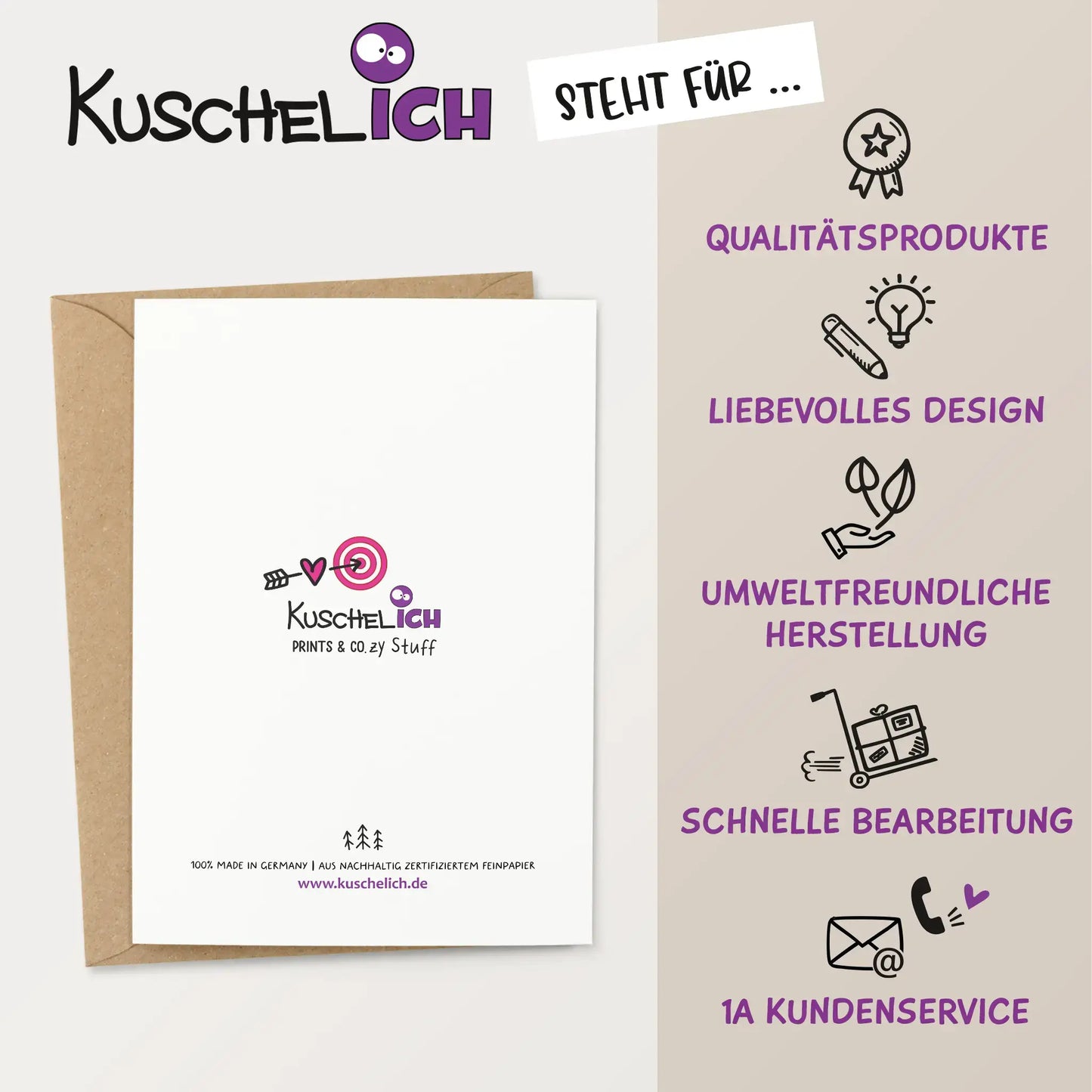 Klappkarte "Du bist mein Volltreffer" Rueckseite