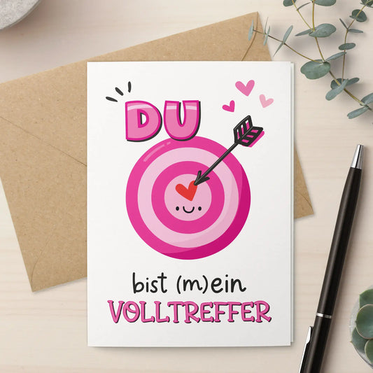 Klappkarte "Du bist mein Volltreffer" mit Umschlag