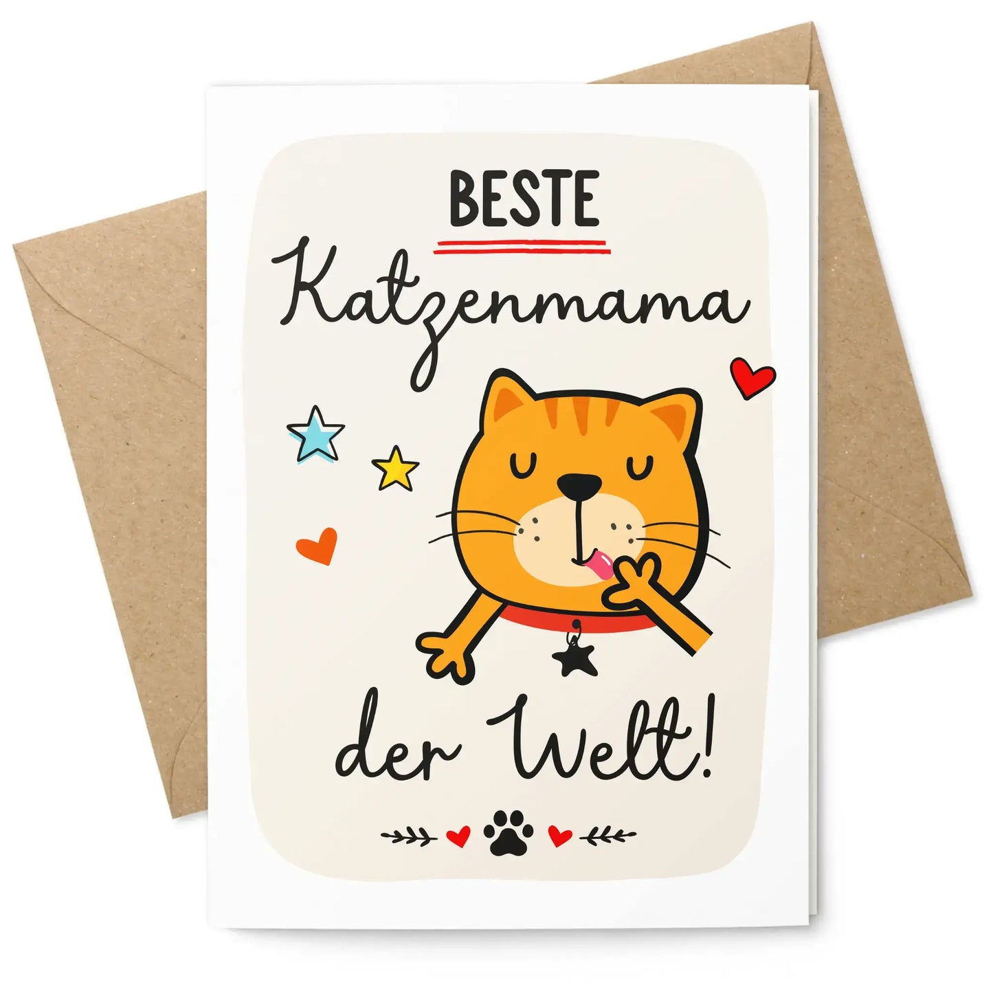 Grusskarte „Beste Katzenmama der Welt“