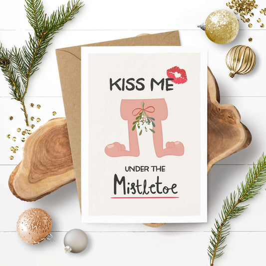 Lustige Weihnachtskarte "Under the Mistletoe"