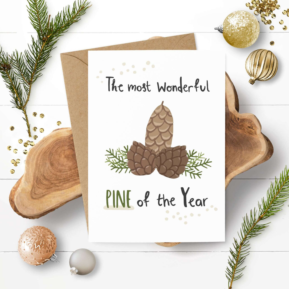 Lustige Grußkarte "Pine of the Year"
