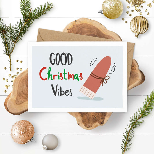 Lustige Grußkarte für Weihnachten "Christmas Vibes"