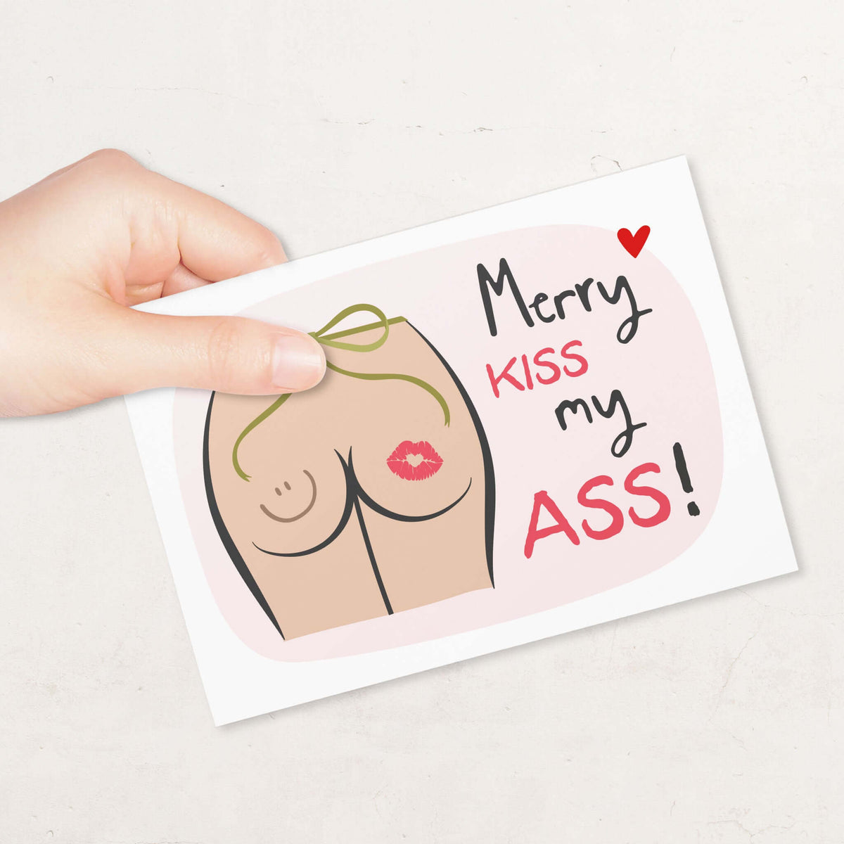 Anti-Weihnachtskarte "Merry Kiss my Ass!" - Ansicht Motiv