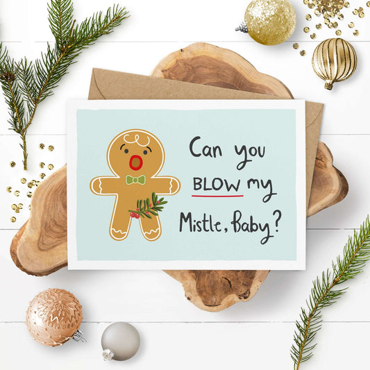 Lustige Grußkarte"Can you blow my Mistle, Baby?"