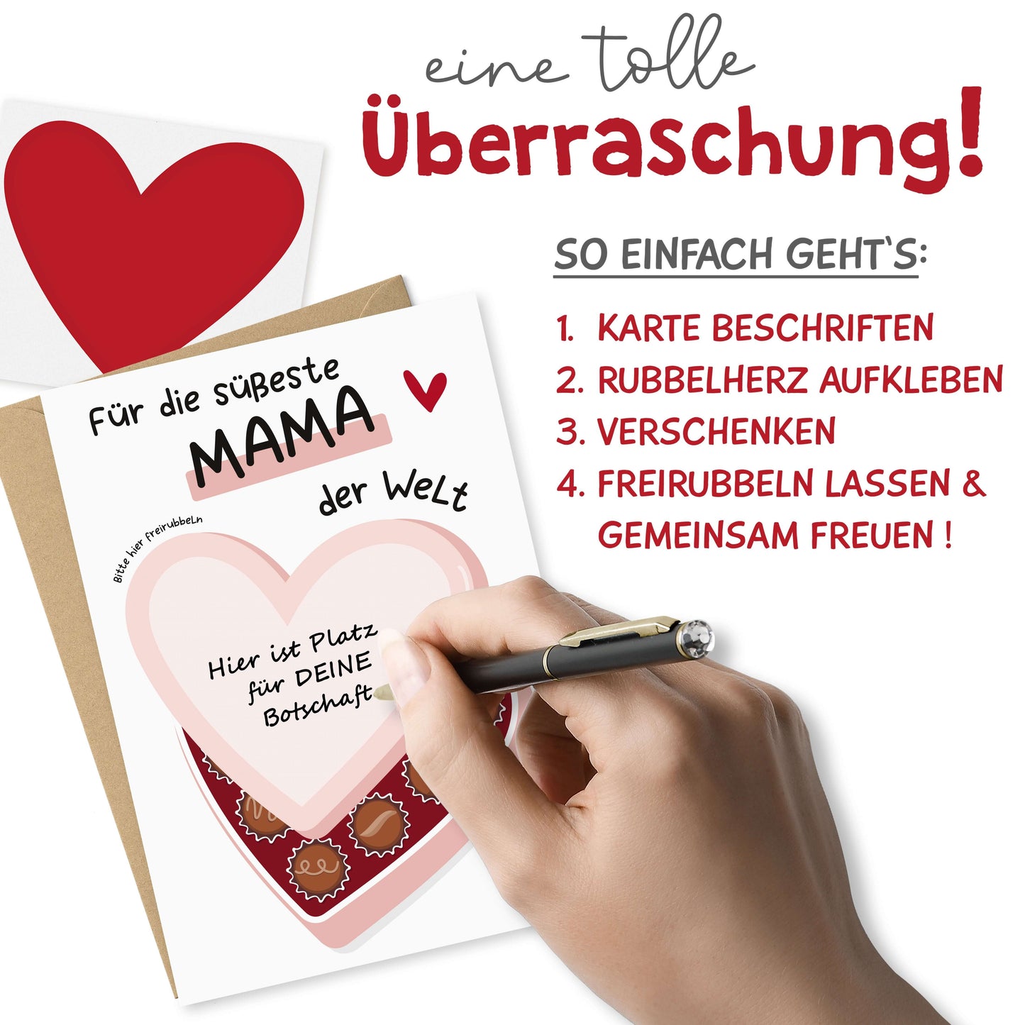 Muttertagskarte Rubbelkarte Muttertag Anwendung