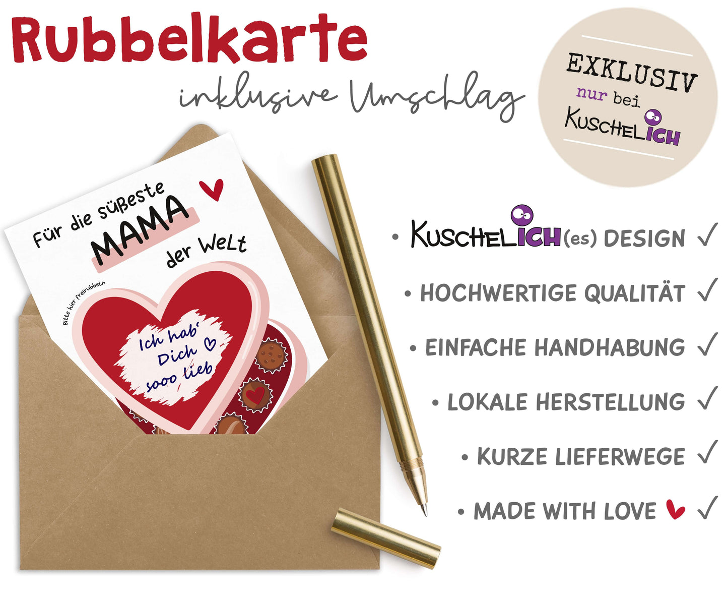 Muttertagskarte Rubbelkarte Muttertag Qualitaet
