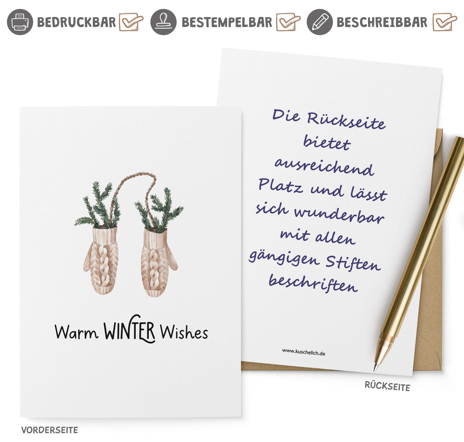 Weihnachtskarten "Cozy Christmas" Anwendungsbeispiel