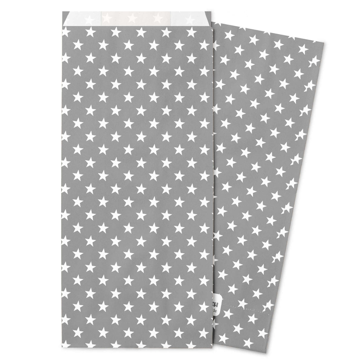 Papiertüten grau mit Sternen Ansicht