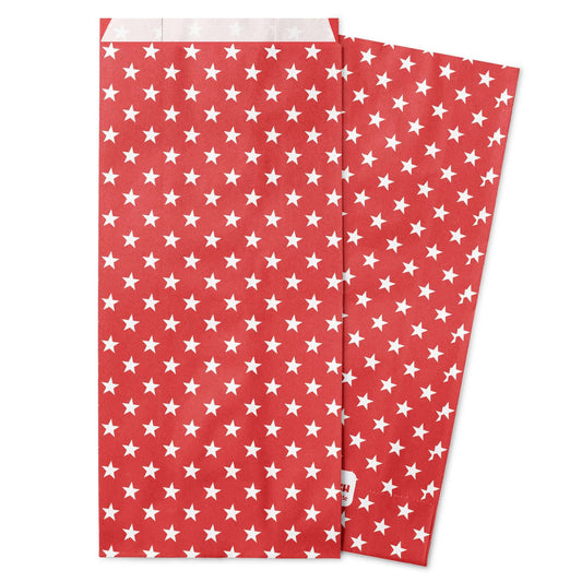 Papiertüte rot mit Sternen