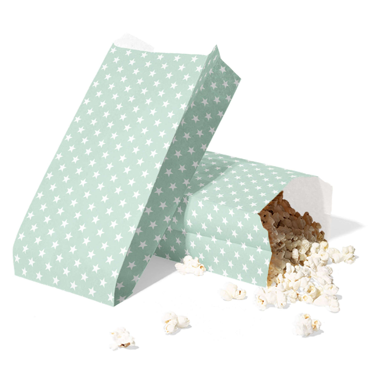 Popcorntüte mit Sternen in der Farbe mint