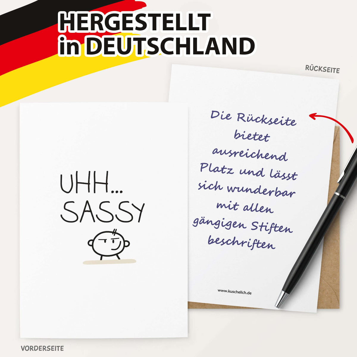 Grußkarte "UHH SASSY" Made in Germany