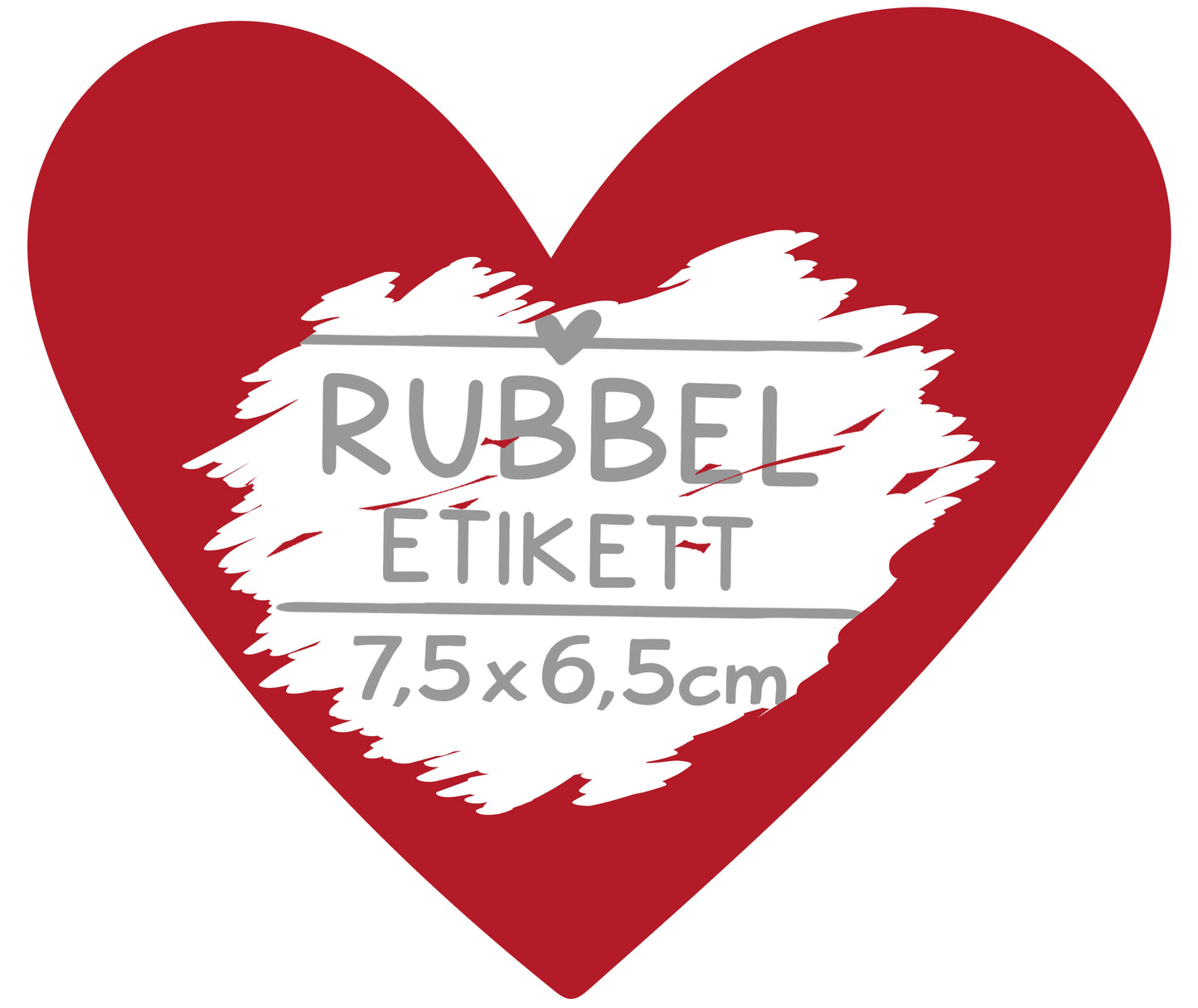 Rubbelaufkleber Herz rot