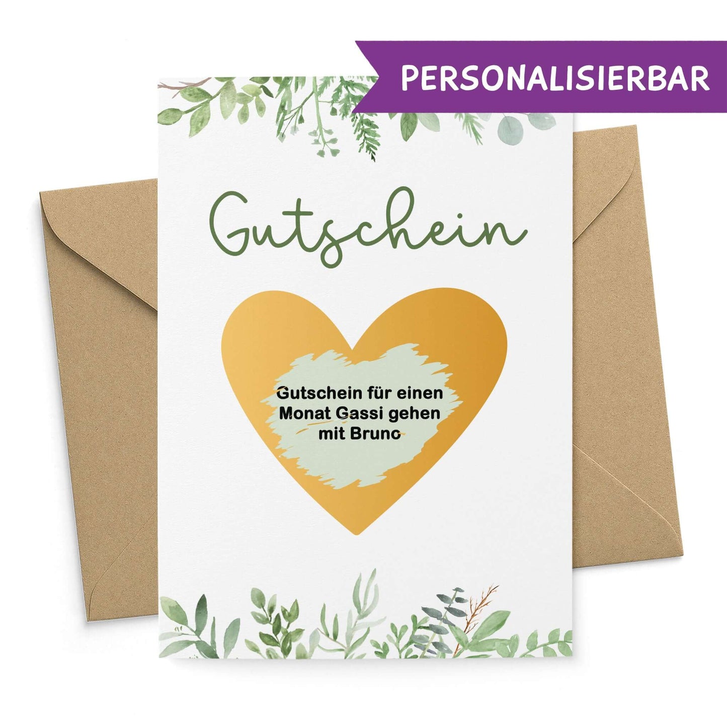 Rubbelkarte Gutschein Greenery online konfigurierbar