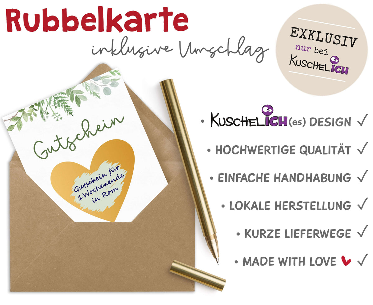 Rubbelkarte Gutschein selber machen Qualitaet