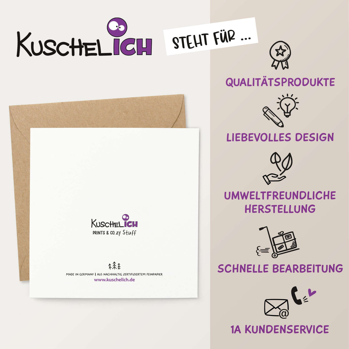 Hochzeitskarte Schwäne – Rückseite KuschelICH Design