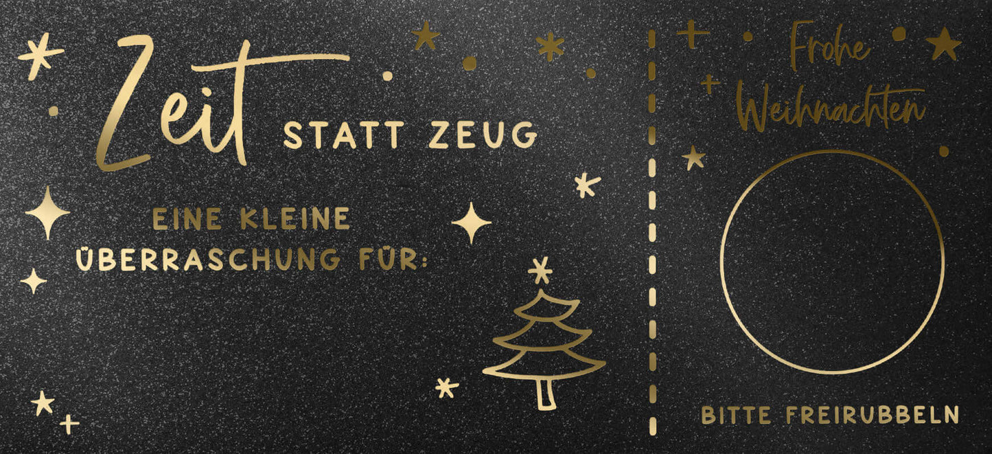 Personalisierter Rubbelgutschein Weihnachten – edle Folienkarte