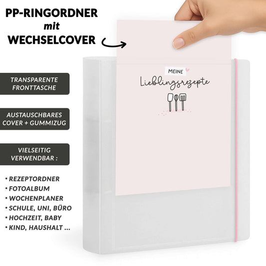 Austauschbares rosa Cover und elastischer Gummizug des Flexibooks
