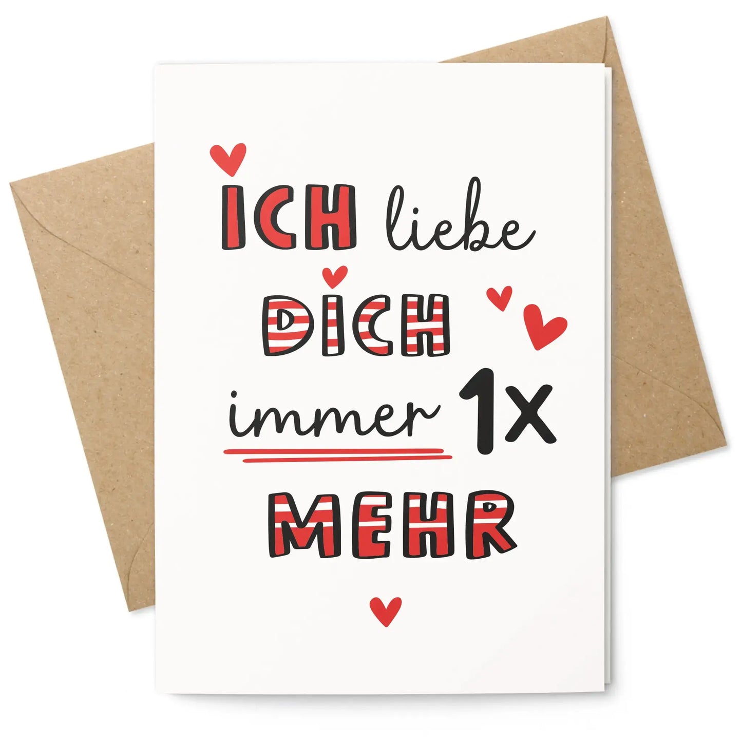 Hochwertige Karte mit Umschlag, perfekt für Valentinstag oder Jahrestag