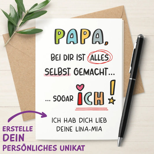 Personalisiertes Beispiel: Vatertagskarte mit individuellem Namen
