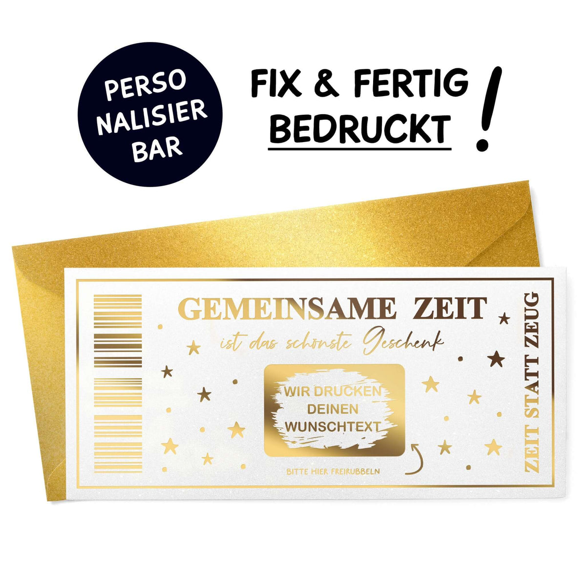 Personalisierbare Rubbelkarte „Gemeinsame Zeit“ mit Folierung