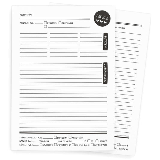 Einzelblatt Rezeptblock A4 – beidseitig bedruckt
