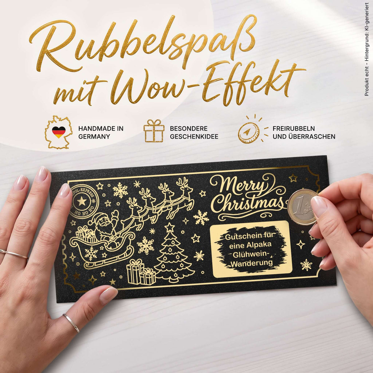 Rubbelkarte Weihnachten Nordpol-Express mit Wunschtext