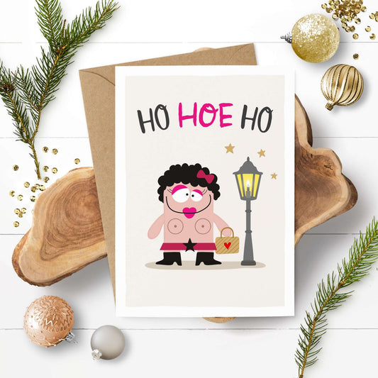Witzige Weihnachtskarte "Ho Hoe Ho"