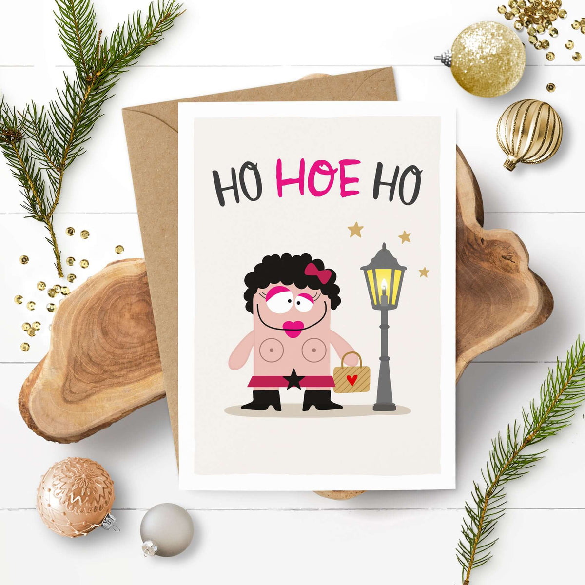 Witzige Weihnachtskarte "Ho Hoe Ho"