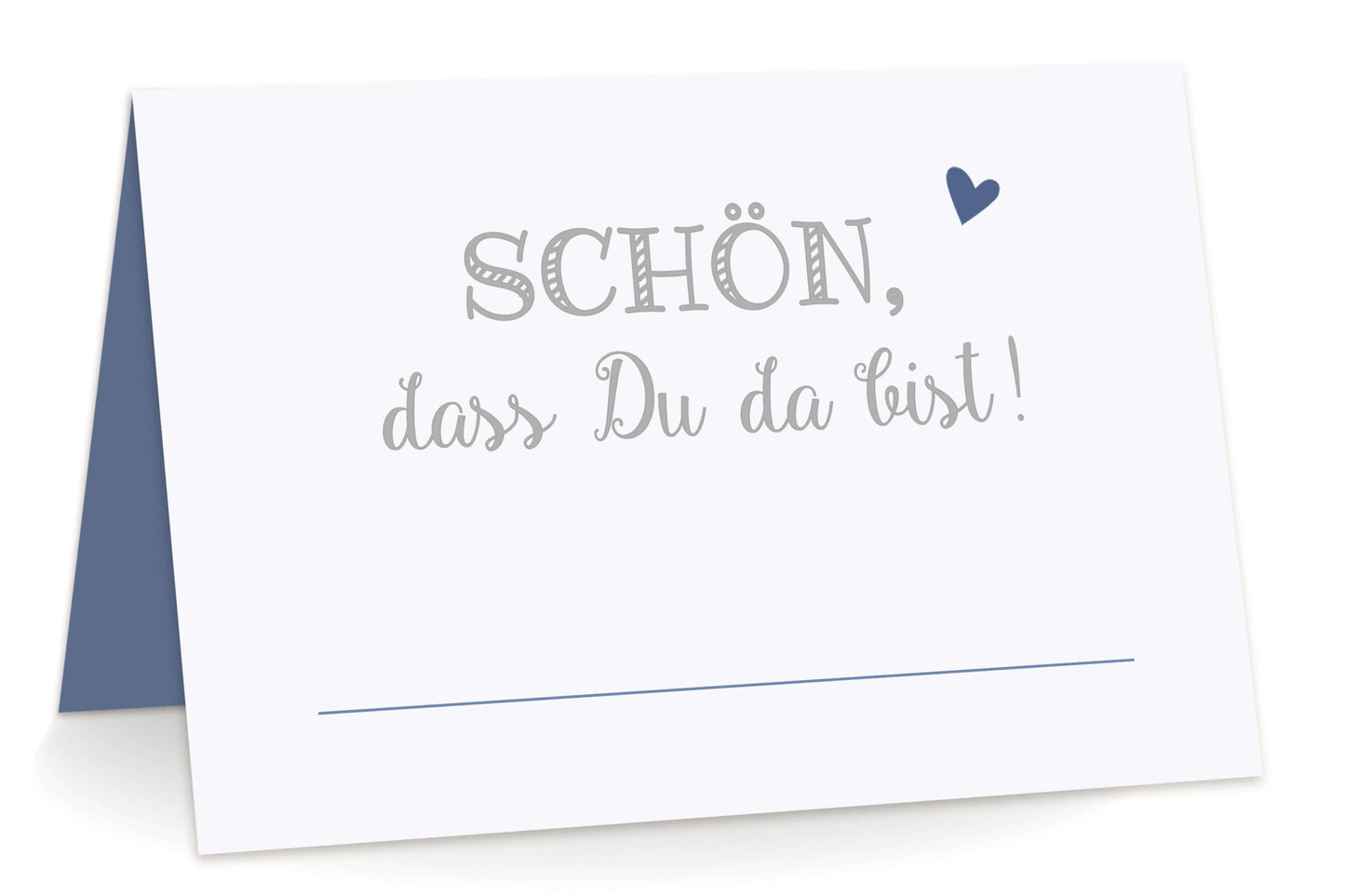 Tischkarten "Schön, dass Du da bist!" blau