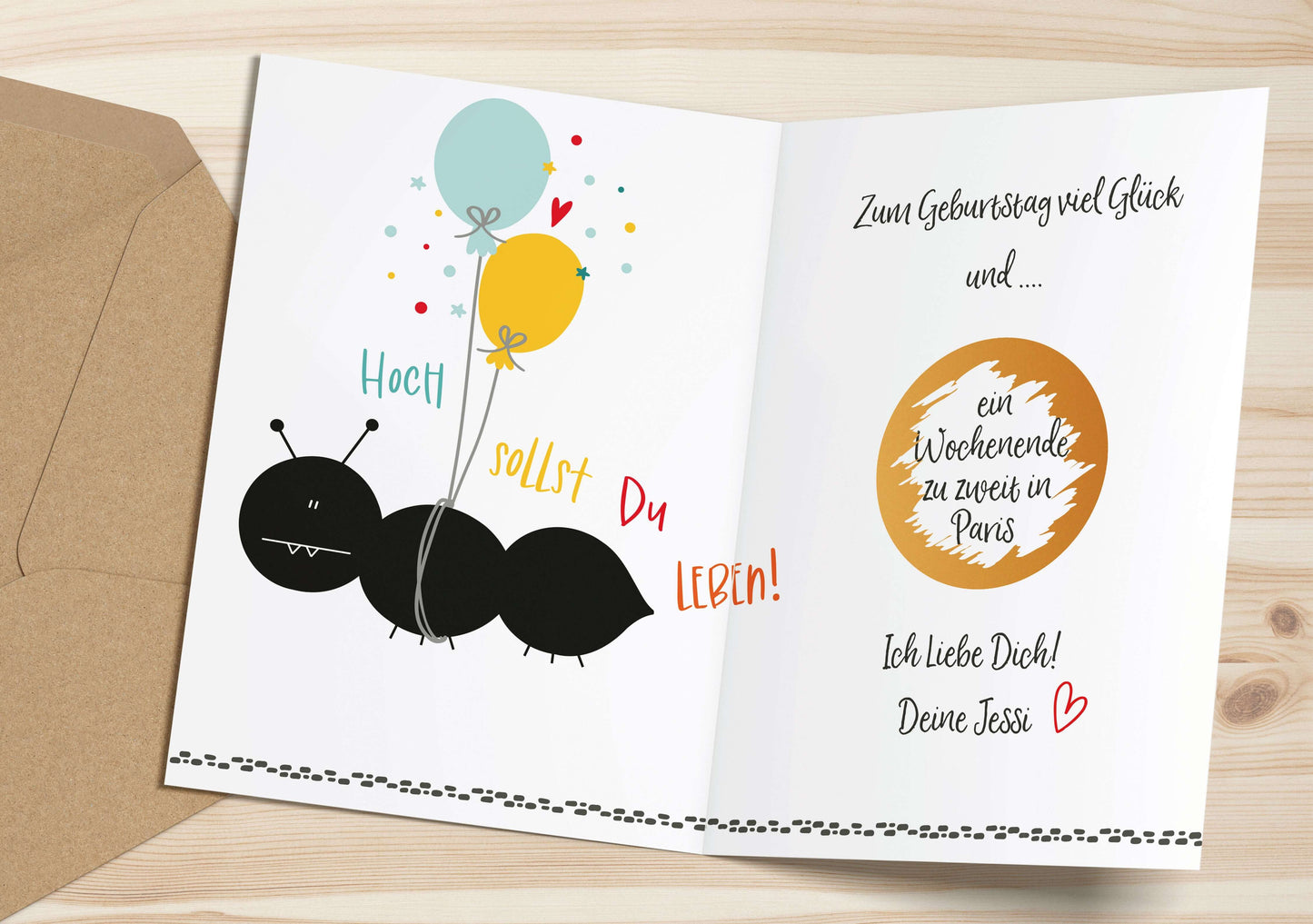 Beispiel für Anwendung des Rubbelaufklebers