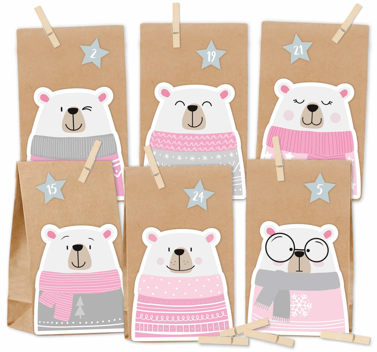 Adventskalender Polarbär rosa Startbild