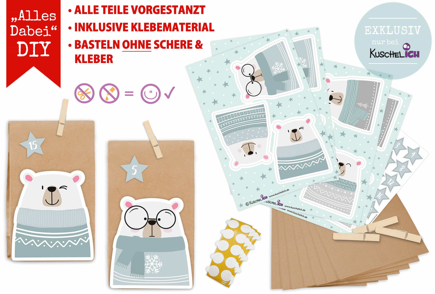 Adventskalender Polarbär Bestandteile